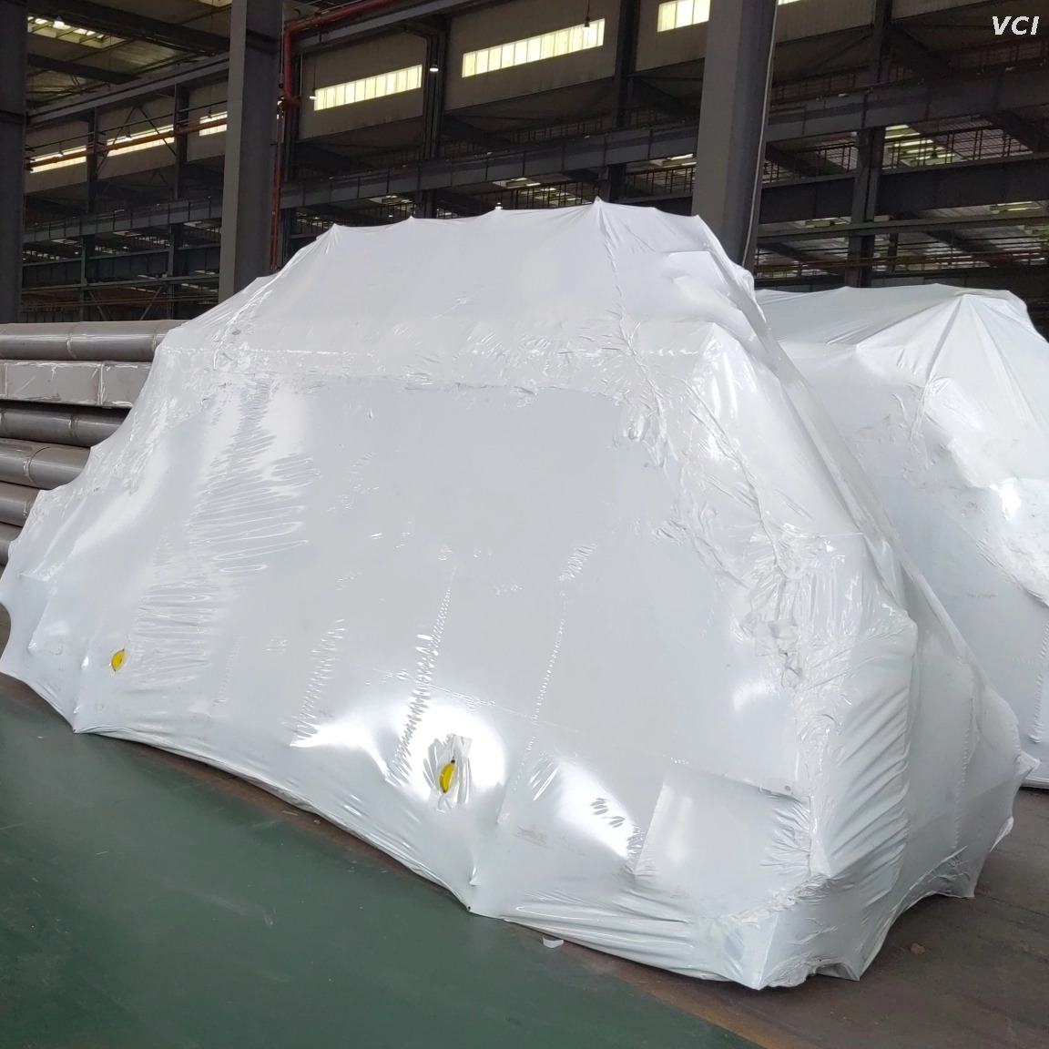 Schrumpffolienverpackung für schweres Gerät 